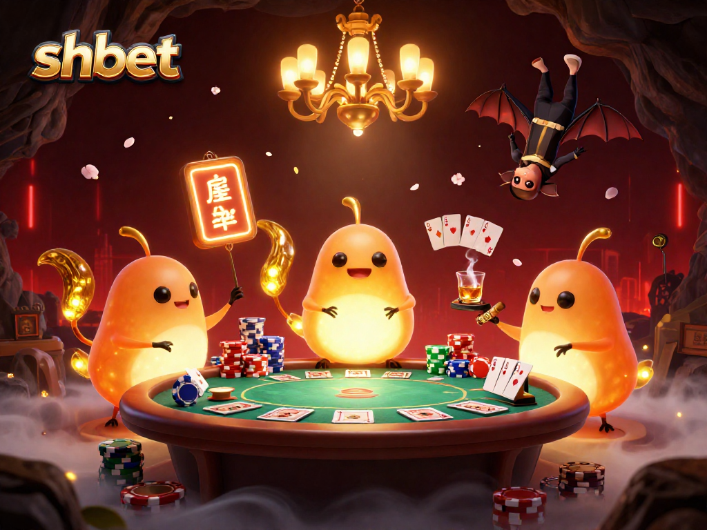 Experience shbet's thrilling casino atmosphere with glowworms and a bat dealer at play.