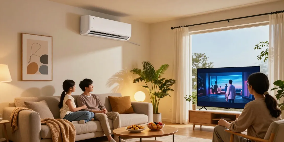 24000 BTU mini split air conditioner in stylish living room, showcasing comfort and relaxation.