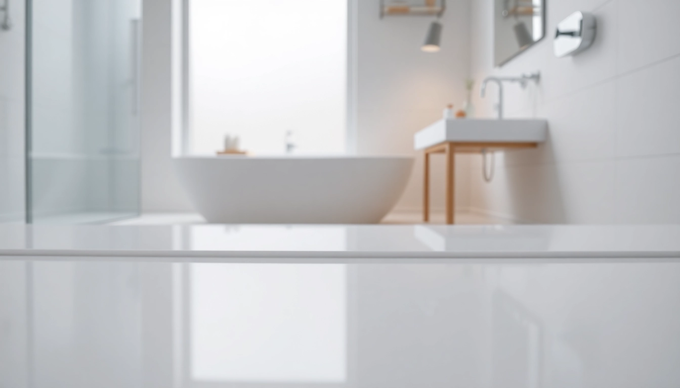 Modern shower base shower with a sleek surface enhances bathroom elegance and style.