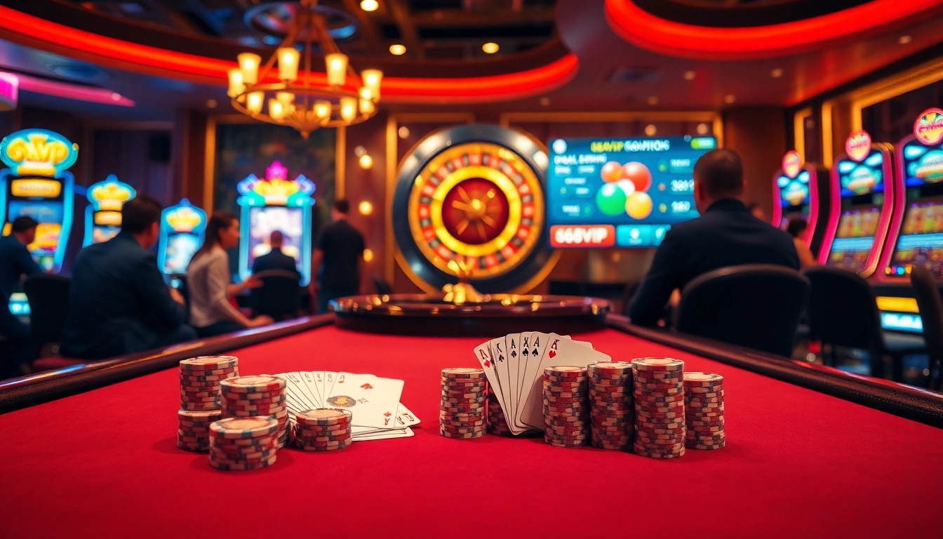 Experience the excitement of winning at 68VIP with vibrant casino tables and thrilling games.