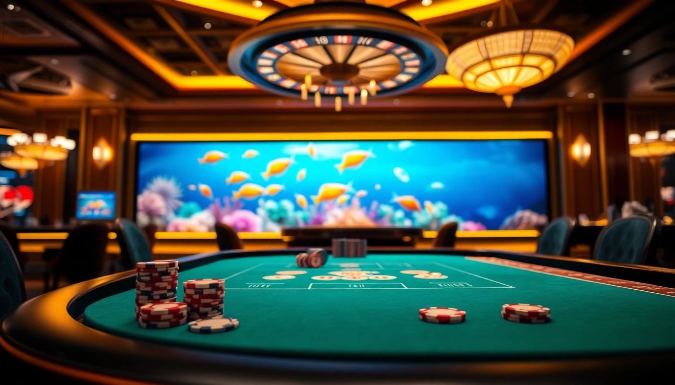 Catching vibrant fish in a thrilling bắn cá đổi thưởng game at a high-stakes casino.