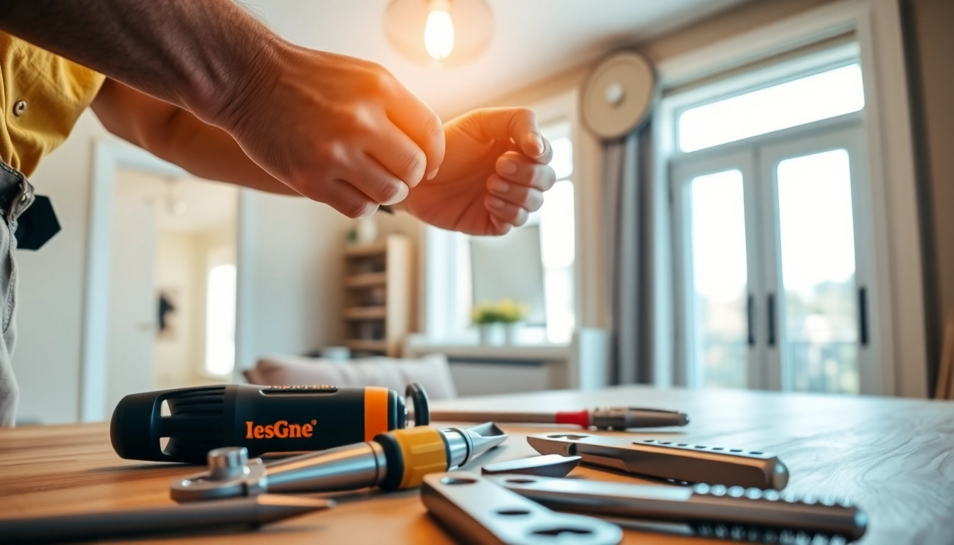 Expert electrician west vancouver installing light fixtures in a modern home setting.