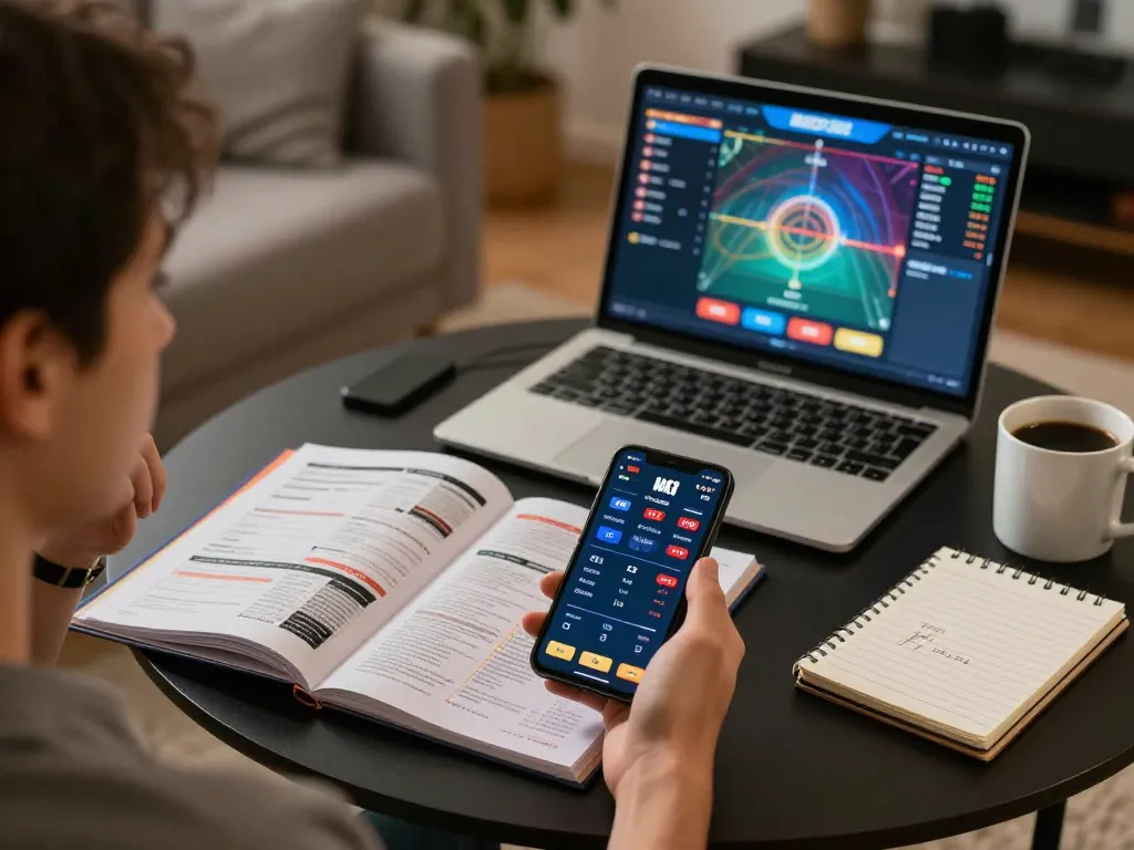 Using the mk 8 app for live betting during an engaging home gaming session.