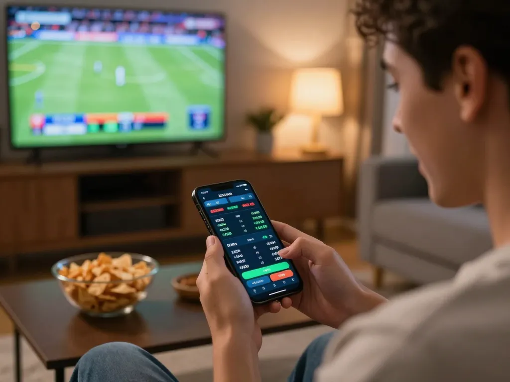 Engaging smartphone sports betting experience with Link lucky88 chính thức displayed on the screen.