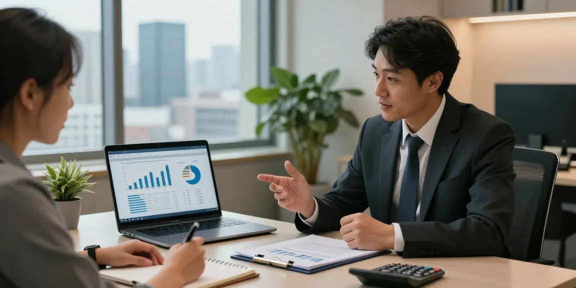 Financial advisor discussing asset protection strategies with a client in a modern office.