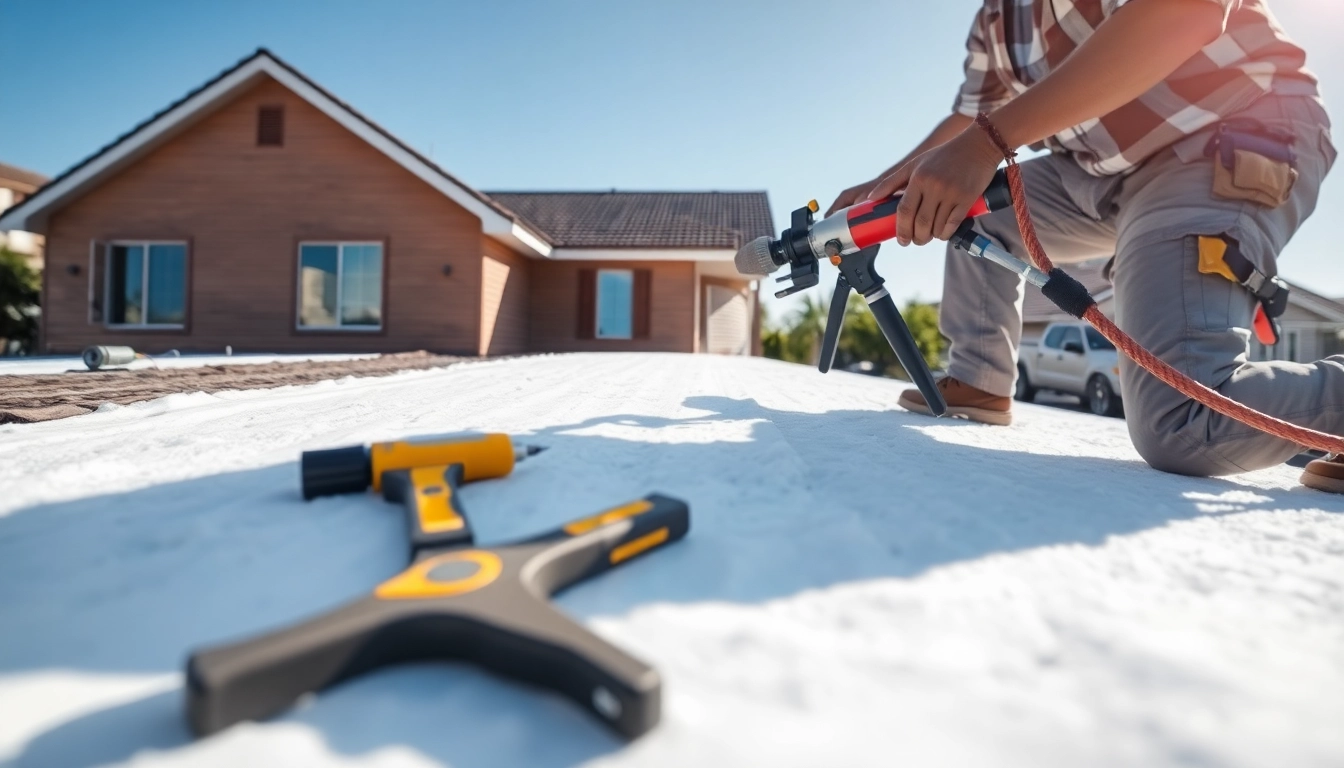 Expert performing spray foam roof removal with precision and care.
