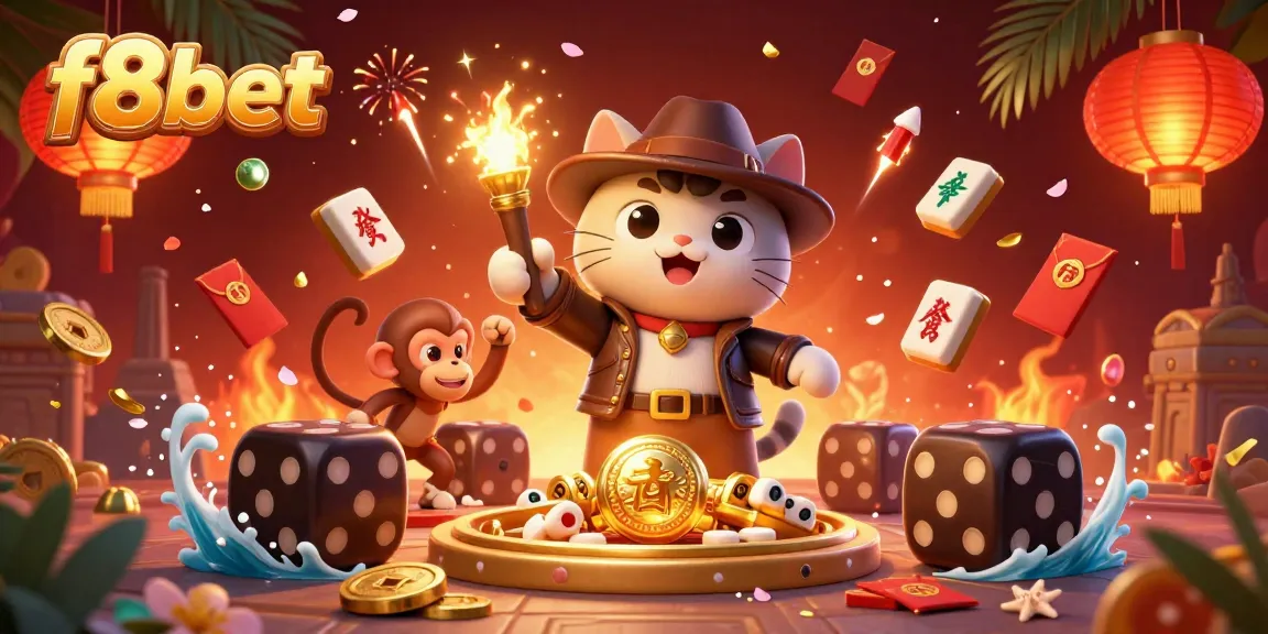 Experience excitement with f8bet in this vibrant casino-themed discovery scene.
